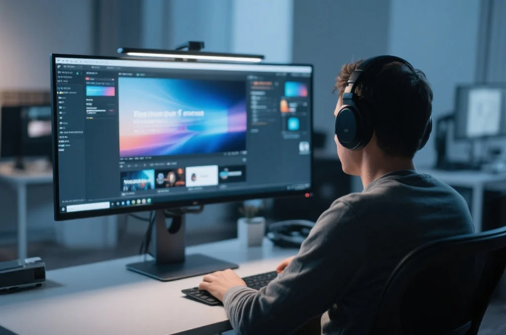 用户在桌面电脑上享受门徒的沉浸式娱乐体验